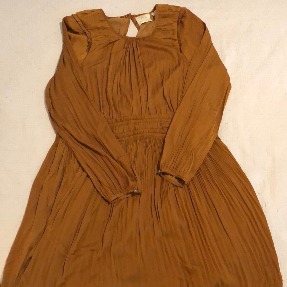 Meave x Anthropologie gold dress